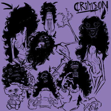 Crimson doodle page